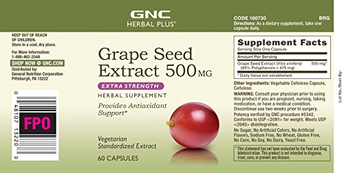 Extracto de semilla de uva GNC para bienestar y antioxidante