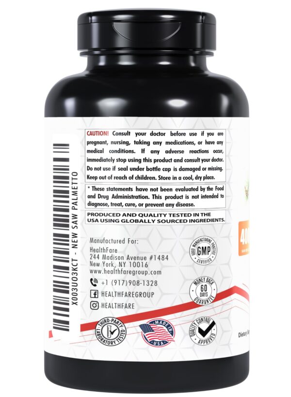 Version 1.0.0 Extracto serenoa repens cápsulas Healthfare frasco