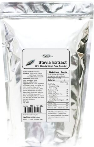 Version 1.0.0 Paquete de polvo de extracto de stevia NuSci 500g endulzante natural