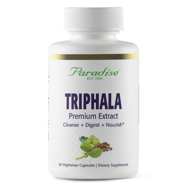 Version 1.0.0 Extracto Triphala Paradise Herbs botella blanca 60 cápsulas veganas