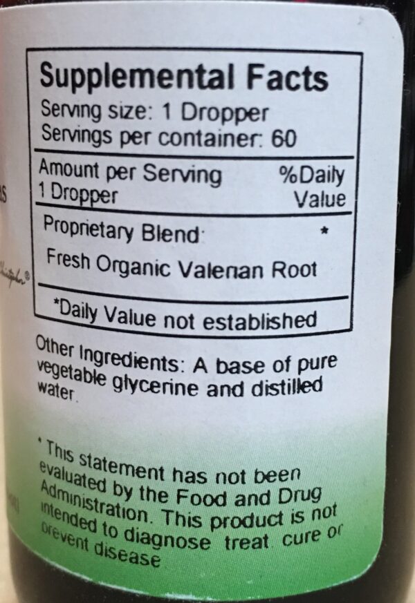 Extracto valeriana etiqueta producto Christopher's