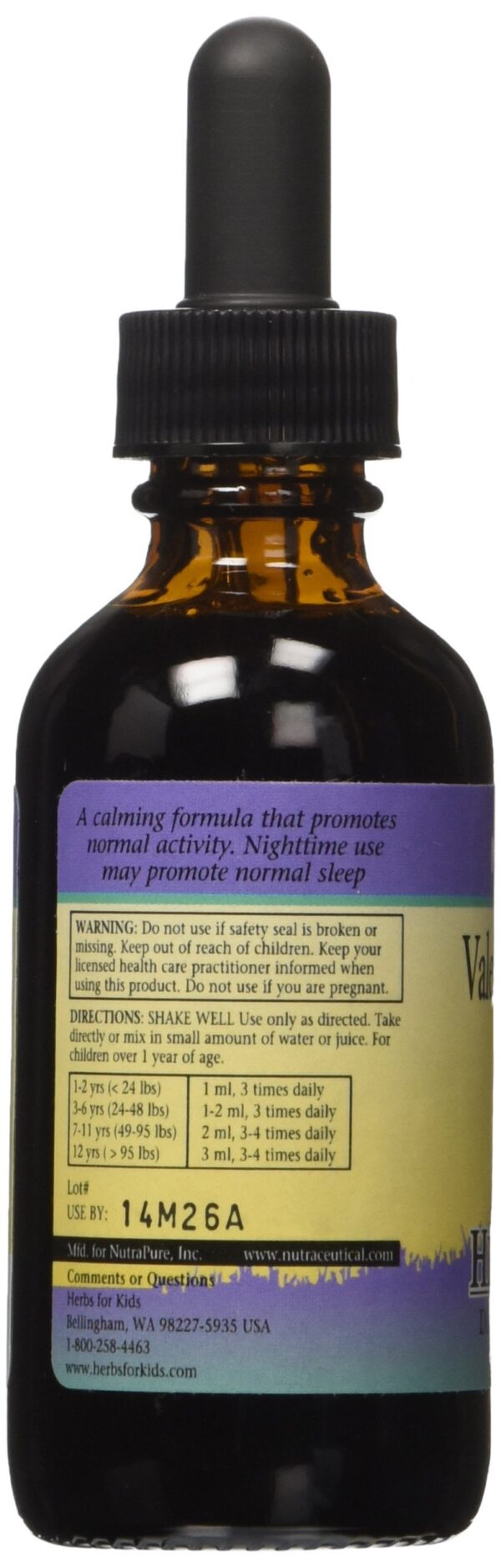 Extractos herbales de valeriana súper calmante para niños 2 oz