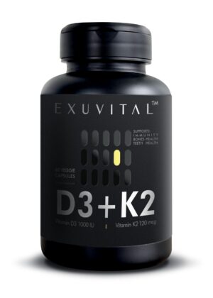Exuvital D3+K2 cápsulas veganas frente