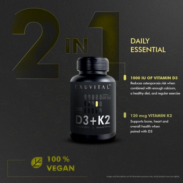 Etiqueta D3 1000 UI y K2 MK-7 en frasco