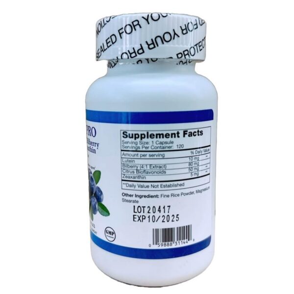 Eye Pro-Lutein bilberry zeaxantina etiqueta