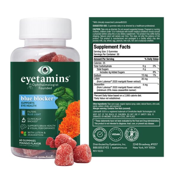 Gomitas de luteina EyeTamins Blue Blocker