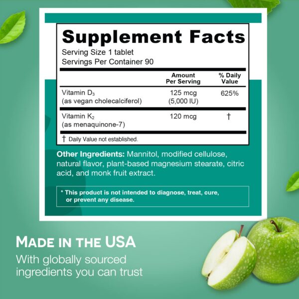 Contenido de calcio magnesio y D3/K2 en etiqueta