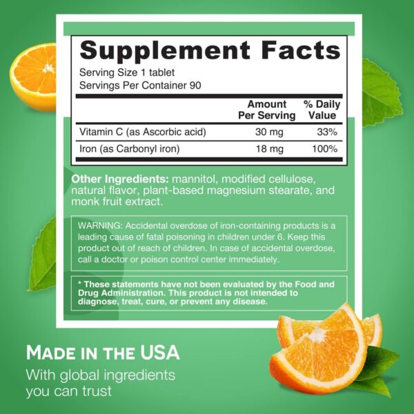 Etiqueta de EZ Melts Iron disoluble