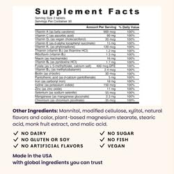 Etiqueta y botella EZ Melts 120 comprimidos