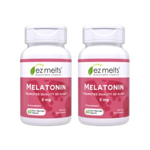 Frente de EZ Melts melatonina 5 mg disoluble sabor fresa