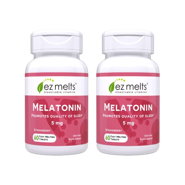 Frente de EZ Melts melatonina 5 mg disoluble sabor fresa