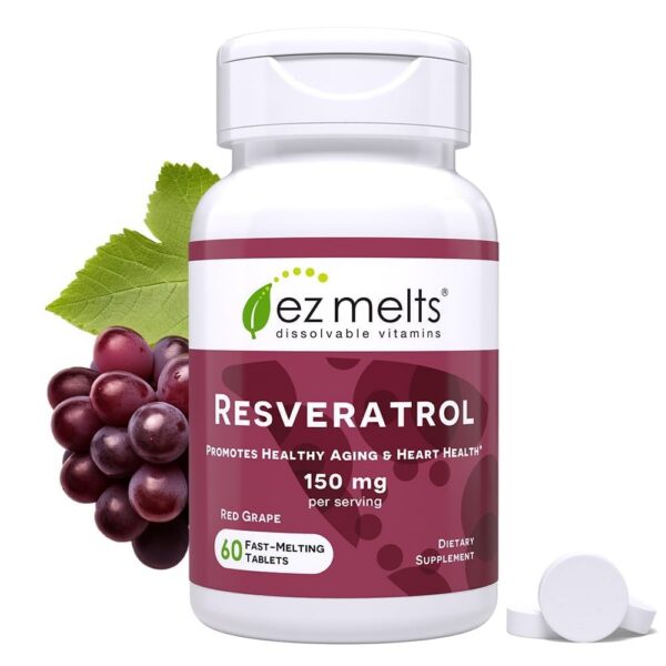Frente del envase EZ Melts Resveratrol 150 mg