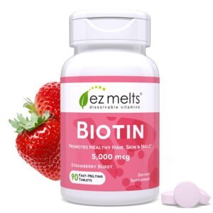 EZ Melts tabletas de biotina disoluble paquete frontal