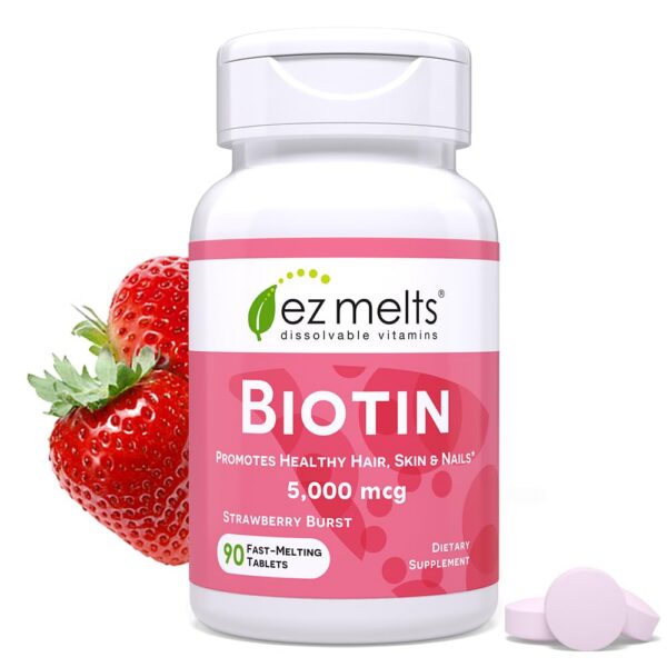 Version 1.0.0 EZ Melts tabletas de biotina disoluble paquete frontal