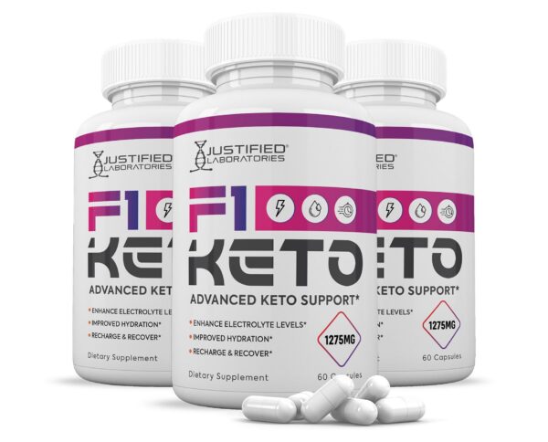 Frasco de F1 Keto Pills 1275MG frente