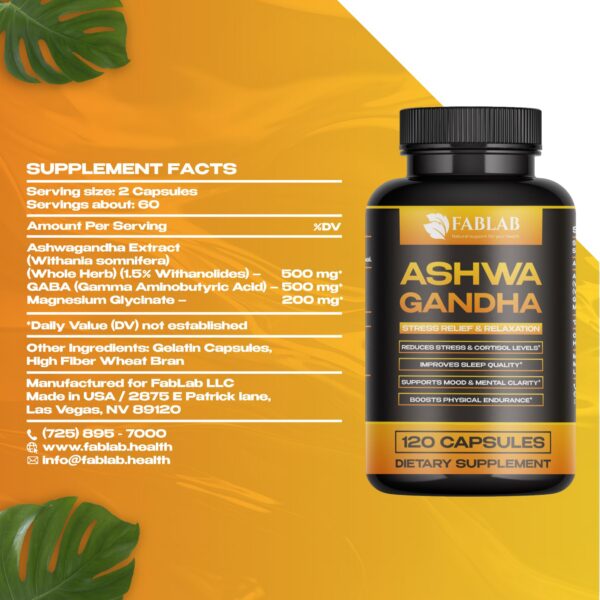 Version 1.0.0 Etiqueta FabLab Ashwagandha GABA franja lateral