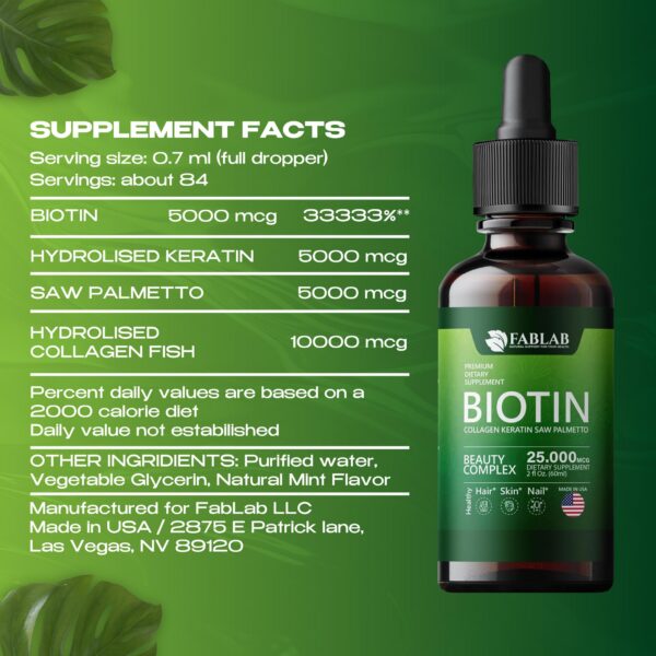 Frasco líquido FabLab Biotina Colágeno