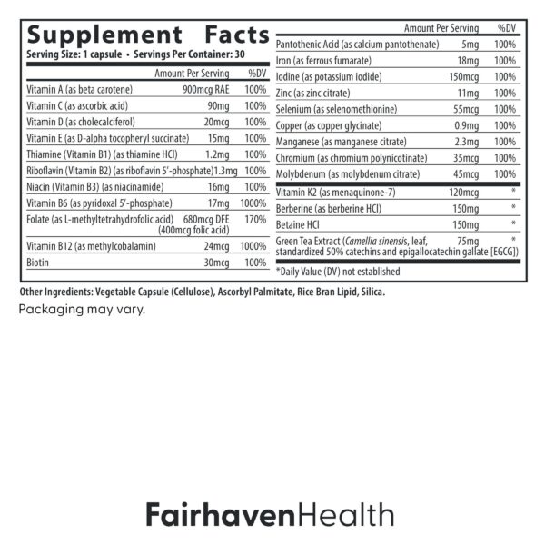Etiqueta frontal del producto menopause sin hormonas