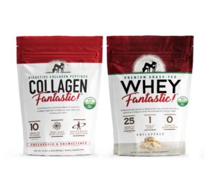 Frasco de colágeno y whey sin sabor
