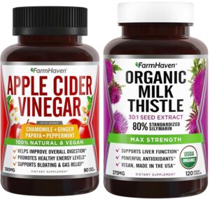Cápsulas de cardo mariano y vinagre sidra de manzana FarmHaven