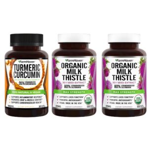 Suplemento FarmHaven cardo mariano orgánico cúrcuma botella