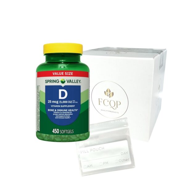 FCQP Spring Valley Vitamina D3 softgels frasco