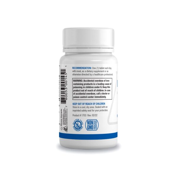 Fe-Zyme hierro zinc cobre detalle de etiqueta
