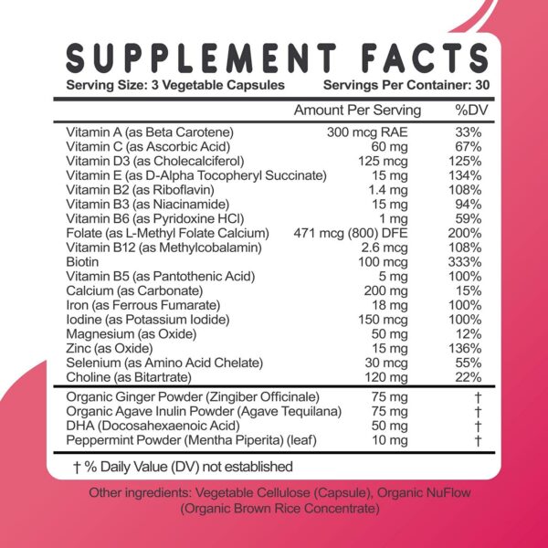 Frasco con cápsulas y etiqueta