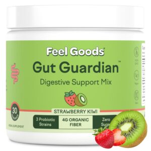 Feel Goods Gut Guardian polvo probiótico prebiótico sabor fresa kiwi