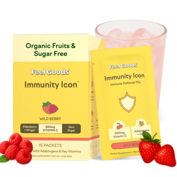 Feel Goods Immunity Icon envase y etiqueta