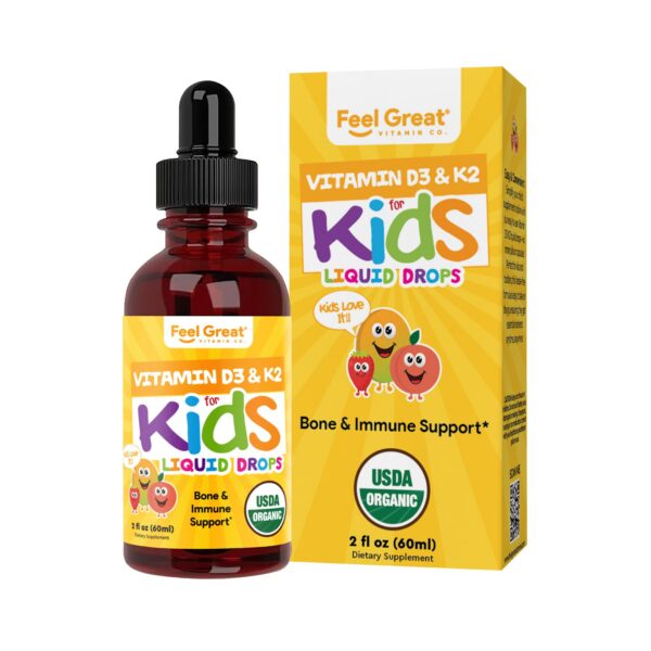 Frasco gotas Vitamina D3 K2 Feel Great para bebés y niños