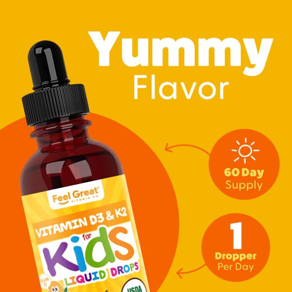 Etiqueta de gotas líquidas Vitaminas Feel Great para niños