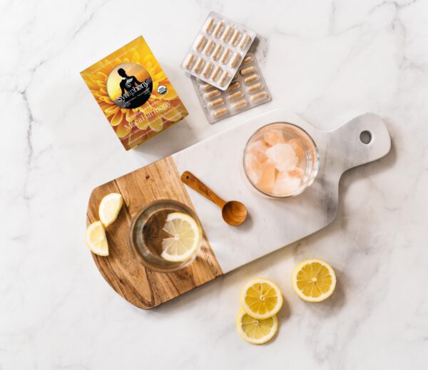 Frasco de cápsulas y etiqueta