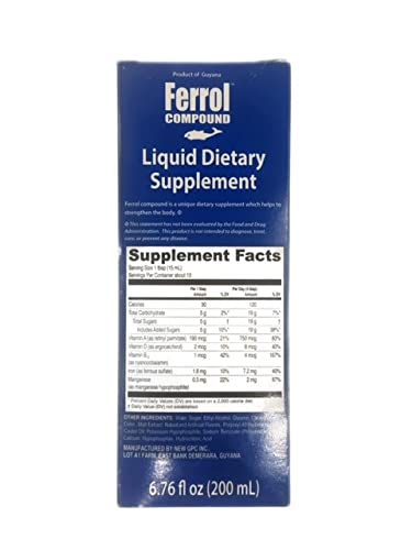 Ferrol Compound-Liquid frasco y etiqueta lateral