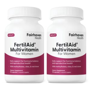 Suplementos FertilAid para mujeres Fairhaven Health 180 cápsulas veganas