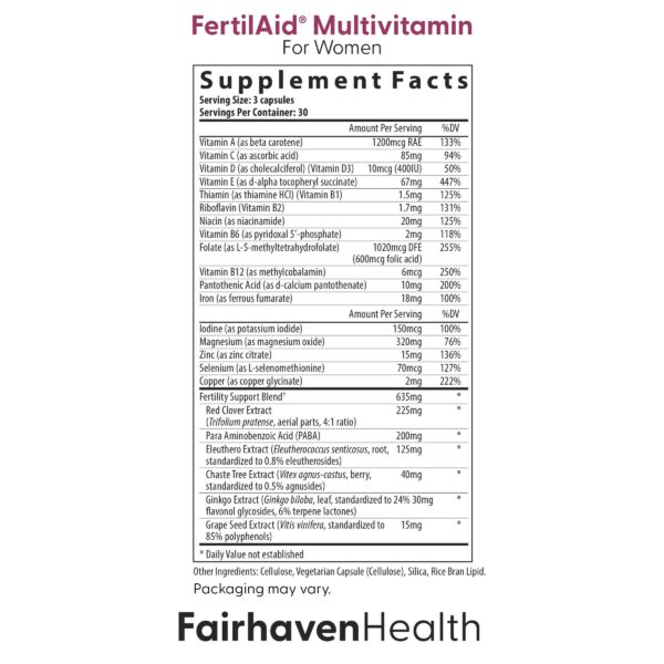 Etiqueta de producto Fertilaid y Ovaboost
