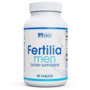 Version 1.0.0 Fertilia Men frasco con tabletas y etiqueta