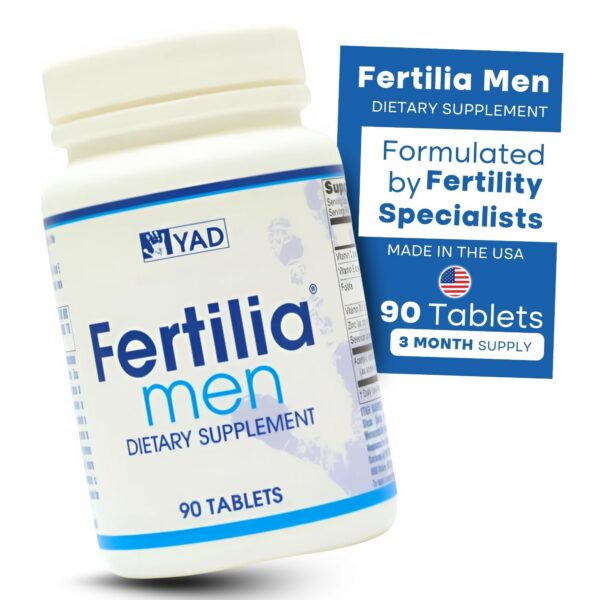 Detalle de etiqueta Fertilia Men tabletas