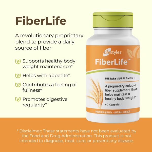 FiberLife cápsulas para apoyo digestivo y colesterol saludable
