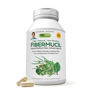 Fibermucil Andrew Lessman envase frontal cápsulas psyllium