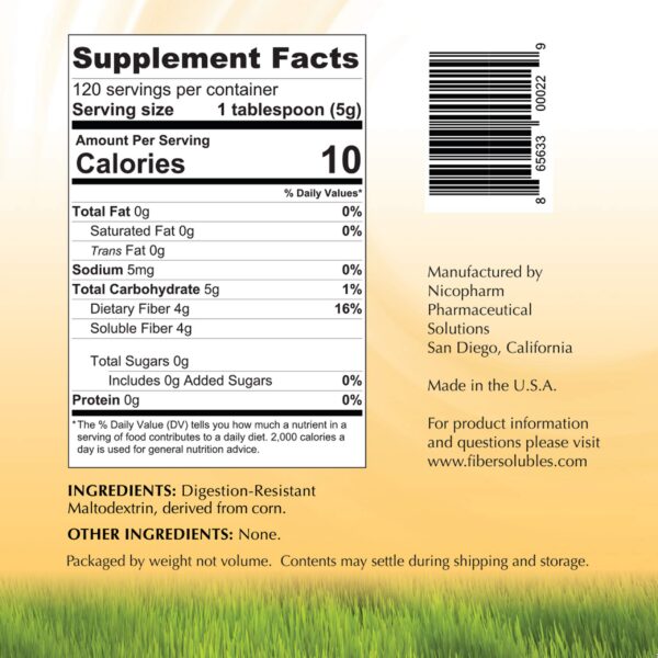 Fibersolubles fibra soluble sin sabor para salud intestinal