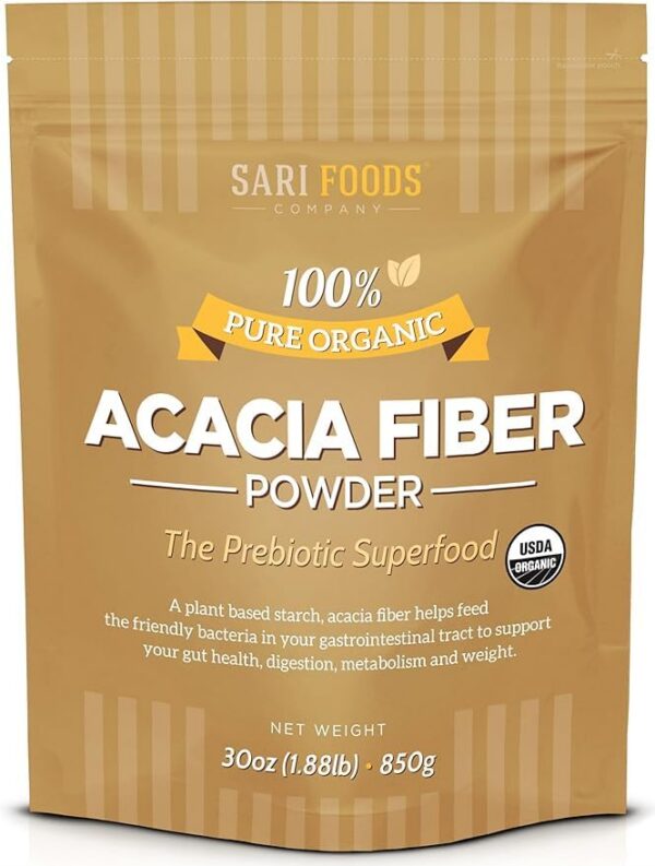 fibra de acacia orgánica polvo 30 onzas para dieta