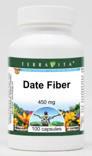 Fibra de dátil 450 mg TerraVita botella frontal