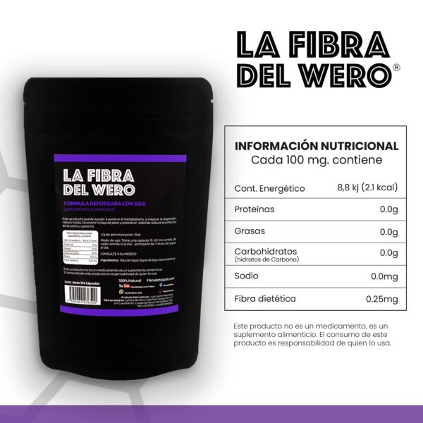 Version 1.0.0 fibra del wero paquete natural fibra de nopal goji