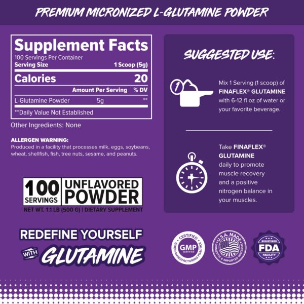 Etiqueta de FINAFLEX Pure GLUTAMINE