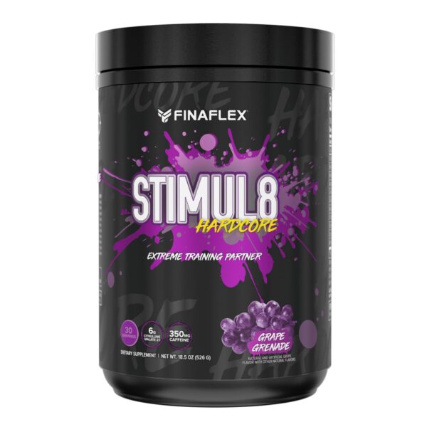 FINAFLEX STIMUL8 Hardcore suplemento energía extrema sabor grape grenade
