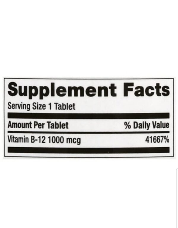 Etiqueta de Finest Nutrition B-12 1000 mcg