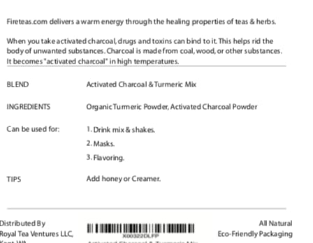 Fire Teas Carbón Activado y Cúrcuma polvo producto