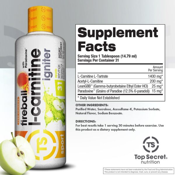 Frasco de Fireball L-Carnitine con Paradoxine sabor Manzana