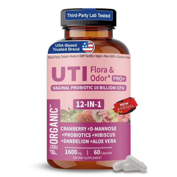 Botella de FirstOrganic UTI Flora & Odor Pro+ cápsulas